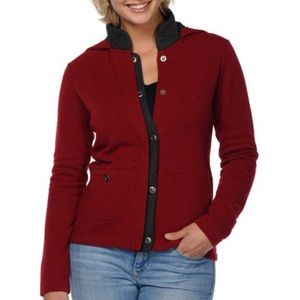 Horny Toad | Deep Ruby Monterosa Hooded Wool-Blend Jacket Women’s Sz‎ Sm